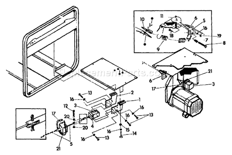 Page D Diagram and Parts List for 9101-3  Briggs and Stratton Generator